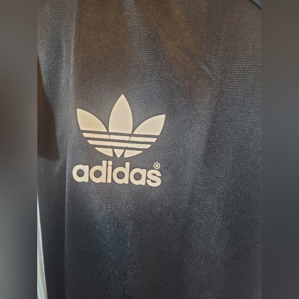 Adidas Black Track Jacket with White Stripes. - Picture 6 of 12